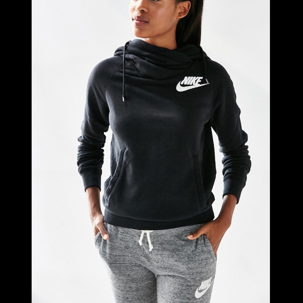 Nike black funnel neck hoodie!